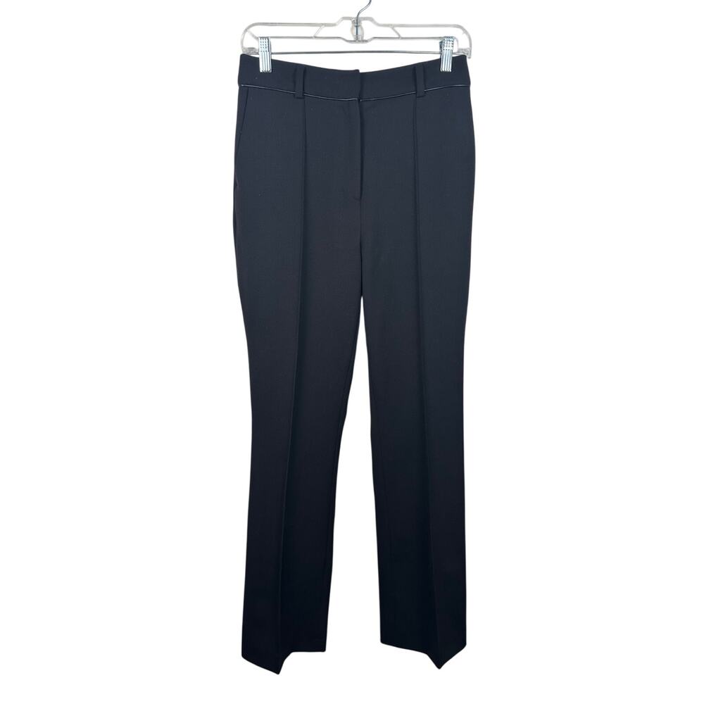 The Fold Pintuck Trouser Dress Pants Women Size‎ 10 Black Good Wool Blend Career